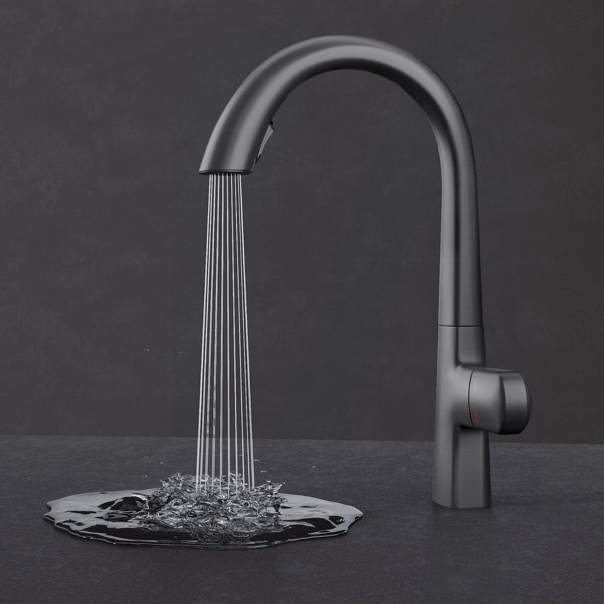 glasvilla Wasserhahn Küche Spültischarmatur Küchenamatur Mischbatterie mit Einhebelmischer 360° Schwenkbar Küchenwasserhahn aus Messing MS-8095