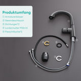 glasvilla Wasserhahn Küche Spültischarmatur Küchenamatur Mischbatterie mit Einhebelmischer 360° Schwenkbar Küchenwasserhahn aus Messing MS-8095