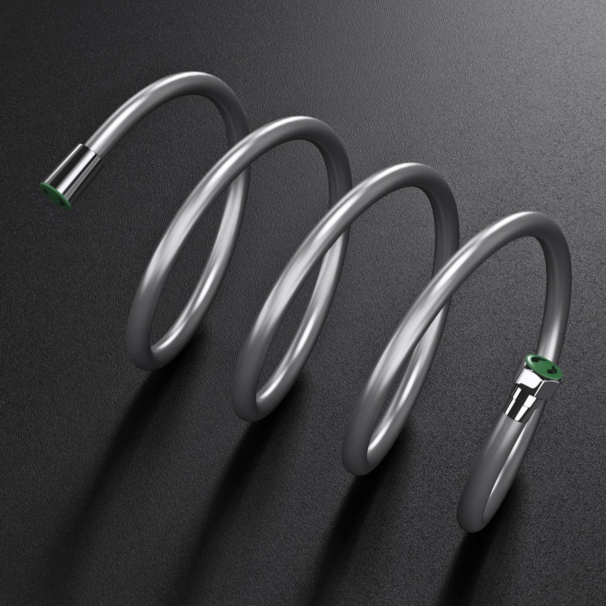 glasvilla Brauseschlauch Flexibel Glatter Duschschlauch Chrom Metall-Optik Knickschutz