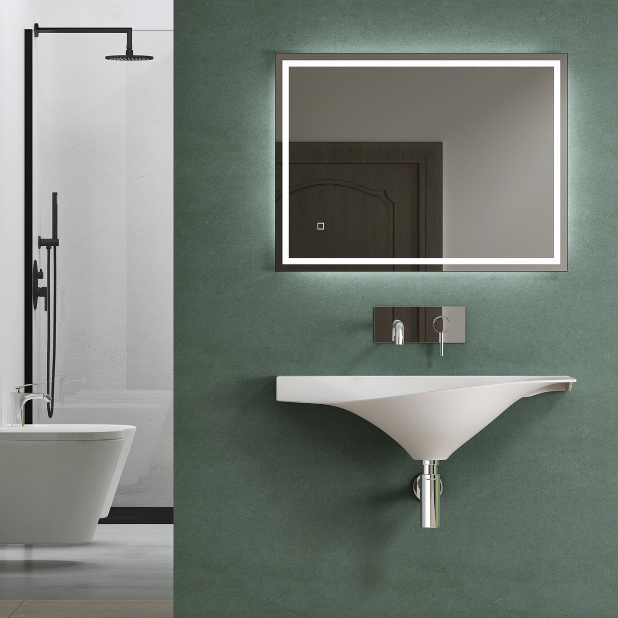 glasvilla Design Waschbecken Hängewaschtisch BTH: 80x37x22cm in Weiß Matt aus Mineralguss mit Ablaufabdeckung Waschschale Col816