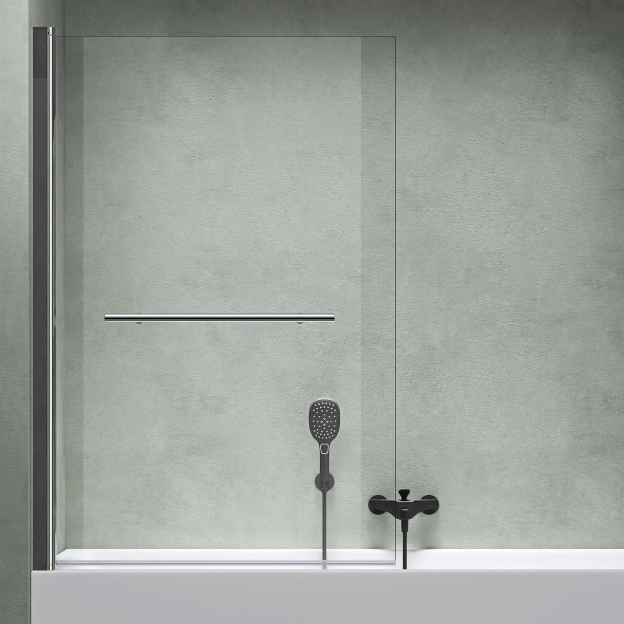 glasvilla Duschwand für Badewanne Badewannenwand faltbar 180° Sicherheitsglas mit NANO 90x140cm Badewannentrennwand Badewannenaufsatz Cortona1121