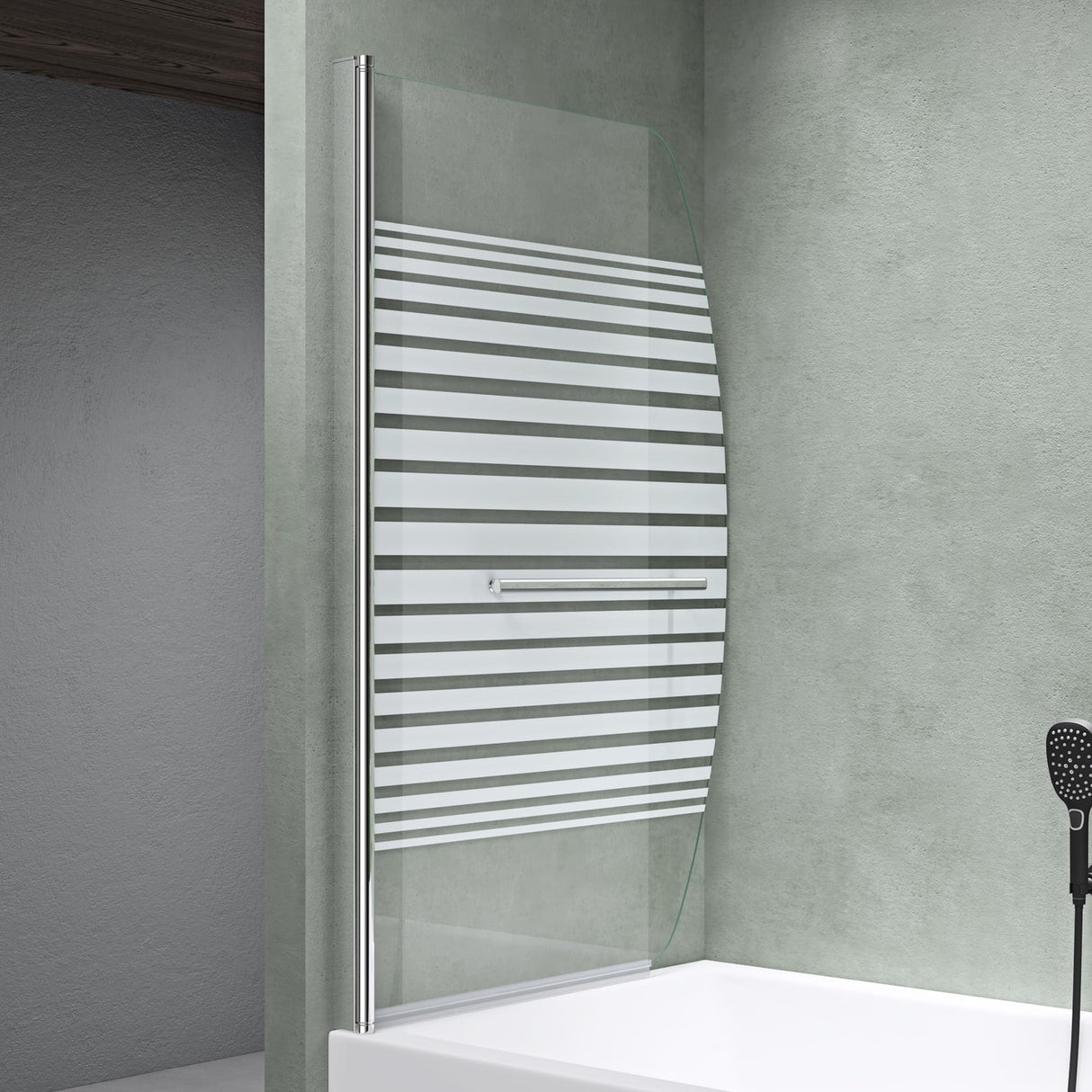 glasvilla Duschwand für Badewanne Badewannenwand faltbar 180° Sicherheitsglas mit NANO 90x140cm Badewannentrennwand Badewannenaufsatz Cortona112