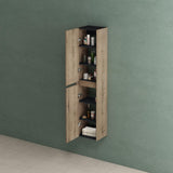 glasvilla Hochschrank Allzweckschrank Badschrank Badezimmerschrank mit 2 Türen und 6 Fächern Badregal für mehrere Funktionen BTH: 35x30x160 cm Rimo