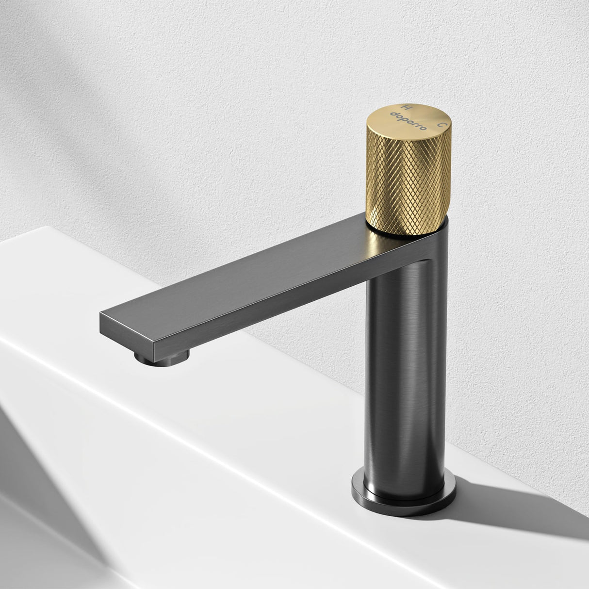 glasvilla Wasserhahn Bad Waschtischarmatur Einhebelmischer Mischbatterie Bad Armatur aus Edelstahl mit Wassersparfunktion DIN-Anschlüsse Fino-01