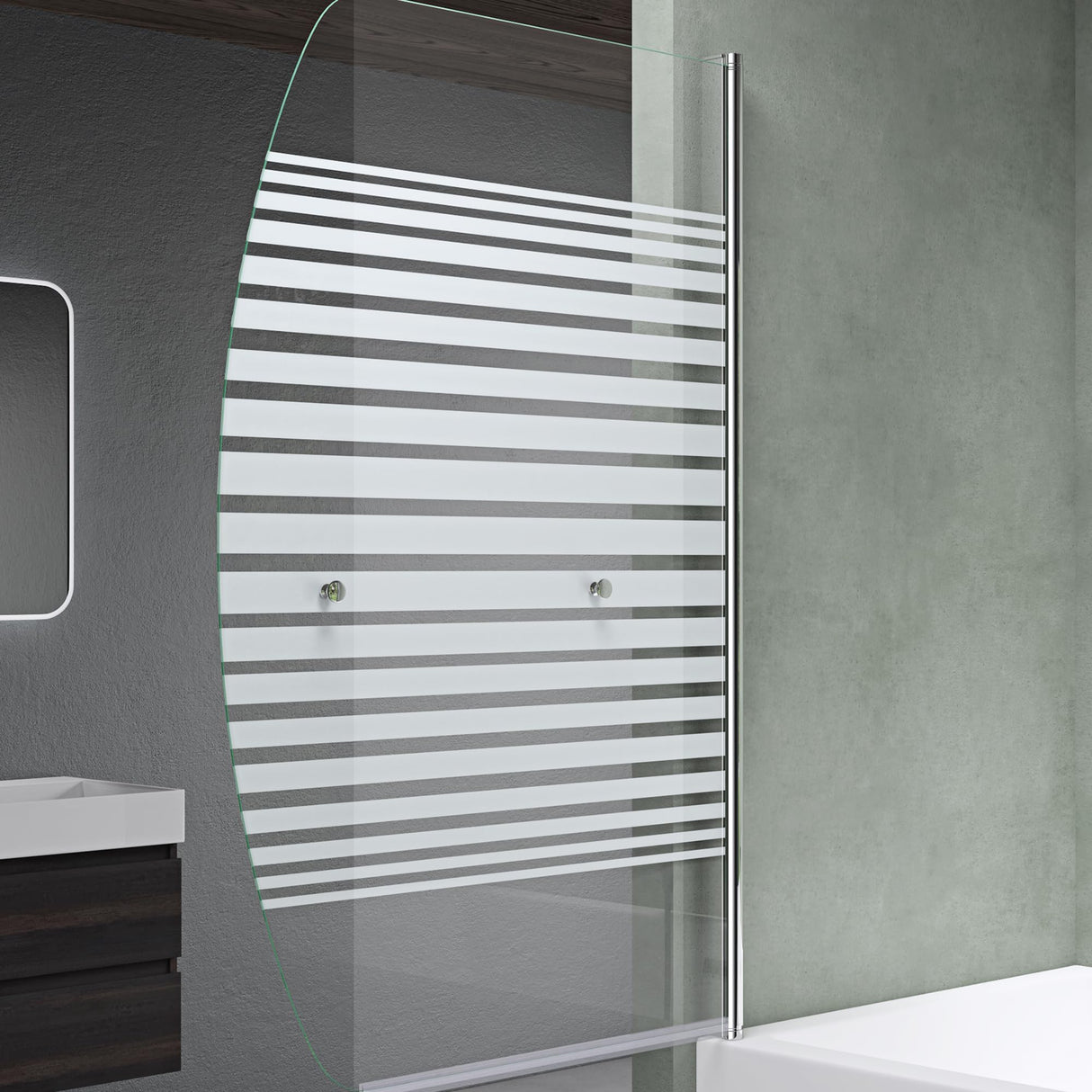 glasvilla Duschwand für Badewanne Badewannenwand faltbar 180° Sicherheitsglas mit NANO 90x140cm Badewannentrennwand Badewannenaufsatz Cortona112