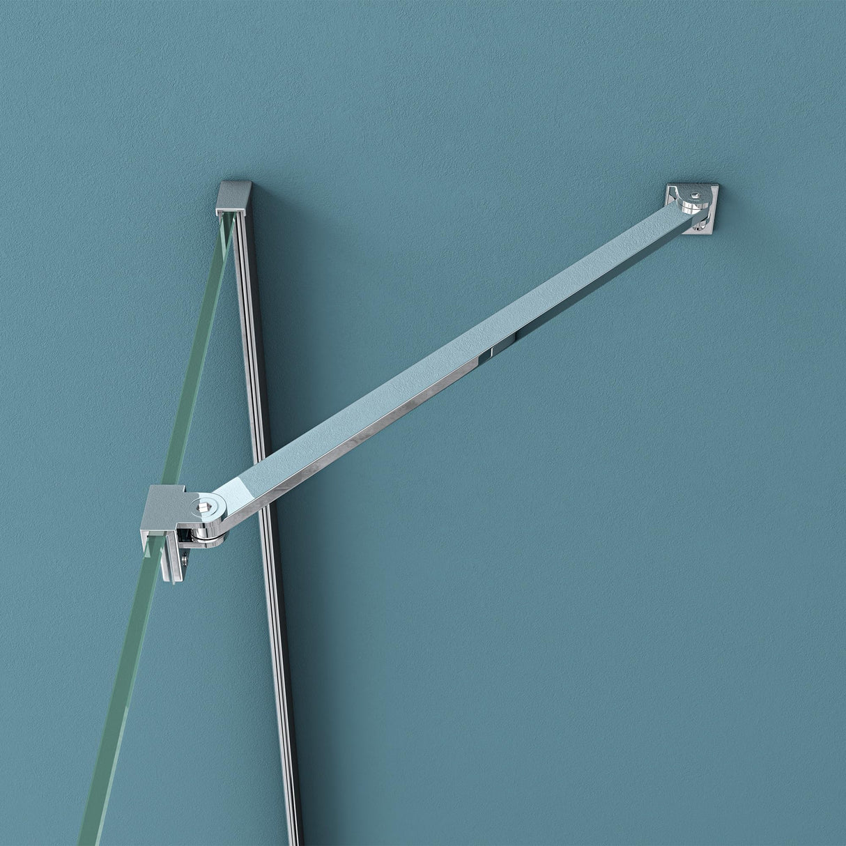 glasvilla Haltestange Duschwand Duschabtrennung Duschglaswand | Stabilisator für Walk in Dusche | um 180°schwenkbar für 6-10 mm Glasstärke