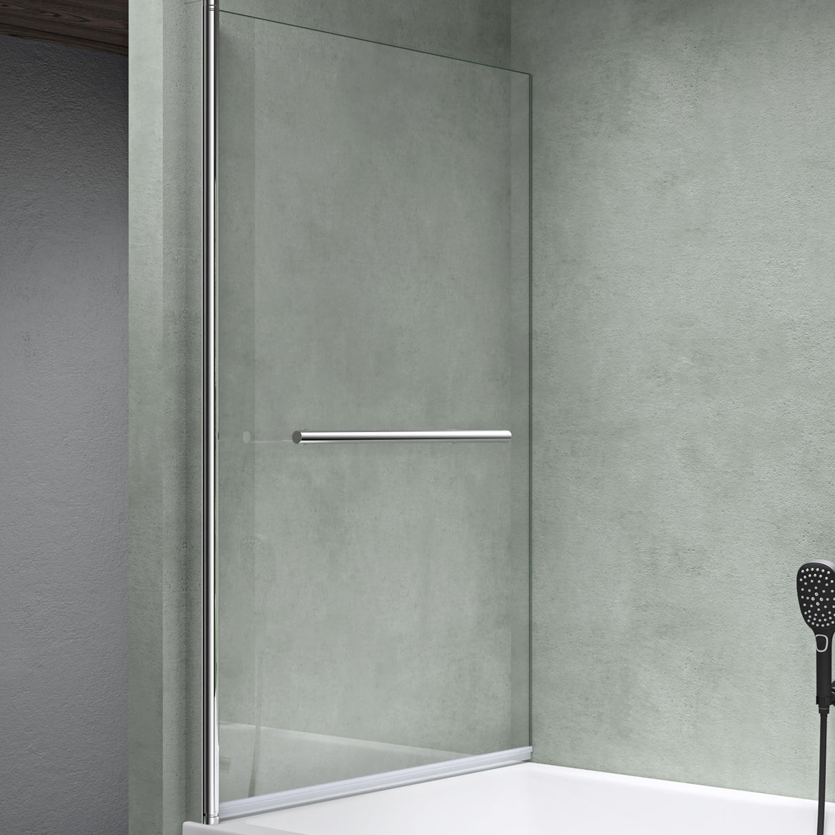 glasvilla Duschwand für Badewanne Badewannenwand faltbar 180° Sicherheitsglas mit NANO 90x140cm Badewannentrennwand Badewannenaufsatz Cortona1121