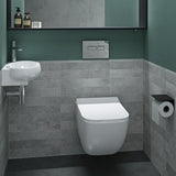 glasvilla Waschbecken Gäste WC Aufsatzwaschbecken Hängewaschbecken aus Keramik mit NANO, BTH: 42x28x15cm, Brüssel001