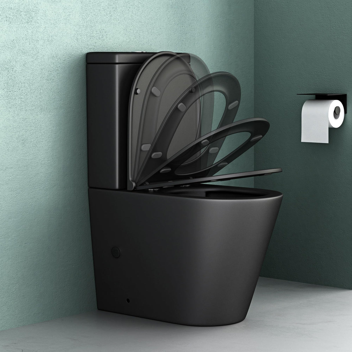 glasvilla Stand-WC aus Keramik spülrandloses-WC 36x63x82cm bodenstehende-Toilette inkl. Spülkasten Stand108T