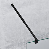 glasvilla Duschwand für Dusche Duschabtrennung Walk-In ESG-Sicherheitsglas 8mm NANO Glas BRAM1&BRAM3 Bremen1 Schwarz