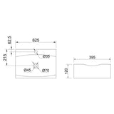 glasvilla Waschbecken Aufsatzwaschbecken Hängewaschbecken BTH: 63x40x12cm Weiß aus Keramik inkl. Nano-Beschichtung Brüssel890