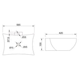 glasvilla Waschbecken weiß Aufsatzwaschbecken aus Keramik,mit Nano-Beschichtung Brüssel891