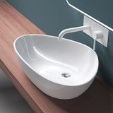 glasvilla Waschbecken weiß Aufsatzwaschbecken aus Keramik,mit Nano-Beschichtung Brüssel895