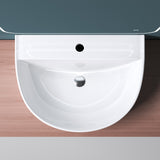 glasvilla Waschbecken Aufsatzwaschbecken Hängewaschbecken BTH: 61x44.5x14.5cm Weiß aus Keramik inkl. Nano-Beschichtung Brüssel896