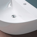 glasvilla Waschbecken Aufsatzwaschbecken Hängewaschbecken BTH: 61x44.5x14.5cm Weiß aus Keramik inkl. Nano-Beschichtung Brüssel896