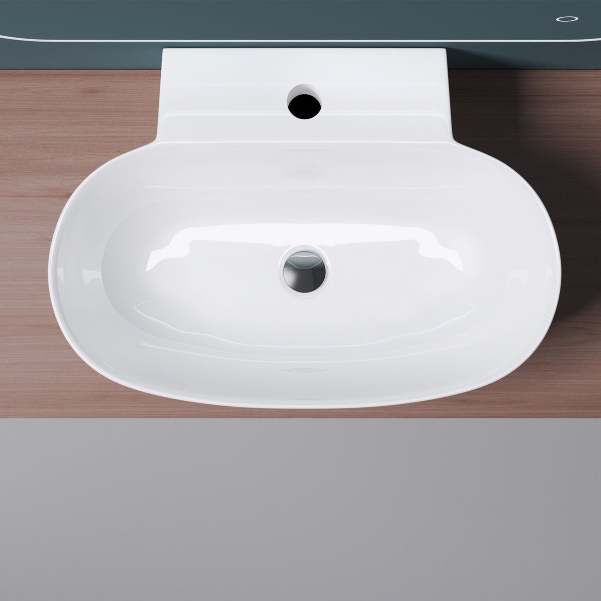 glasvilla Waschbecken Aufsatzwaschbecken Hängewaschbecken BTH: 56x39,5x12,5cm Weiß aus Keramik inkl. Nano-Beschichtung Brüssel899