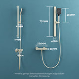 glasvilla Duschsystem mit Regendusche Duschkopf 3 Strahlarten höhenverstellbar Duschbrause mit Unterauslauf aus Aluminium Duschsystem10