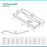 glasvilla Waschbecken Einbauwaschbecken Waschschale Waschtisch Mineralguss Rechteckig 1 Armaturenloch Überlauf-Funktion Col01