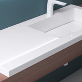 glasvilla Waschbecken Einbauwaschbecken Becken rechts BTH: 120x46x13,5cm Design Waschtisch aus Mineralguss in Weiß Colossum820