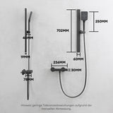glasvilla Duschsystem mit Regendusche Duschkopf 3 Strahlarten höhenverstellbar Duschbrause mit Unterauslauf aus Aluminium Duschsystem10