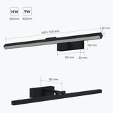 glasvilla Spiegelleuchte  LED Badlampe | Spiegellampe, 4000K Badezimmer Lampe | 180° Drehbar  9W Strahlenschön