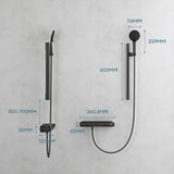 glasvilla Duschsystem mit Thermostat, Duscharmatur Komplettset mit Sicherheitsverriegelung, 3 Strahlarten höhenverstellbar Duschbrause mit Unterauslauf aus Messing  Duschsystem9