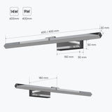 glasvilla Spiegelleuchte  LED Badlampe | Spiegellampe, 4000K Badezimmer Lampe | 180° Drehbar  9W Strahlenschön