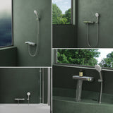 glasvilla Thermostat Badewannenarmatur mit Handbrause Wannenarmatur Wannenthermostat 4 Strahlarten Wandarmatur für Badewanne aus Messing inkl. Brauseschlauch Duschsystem8
