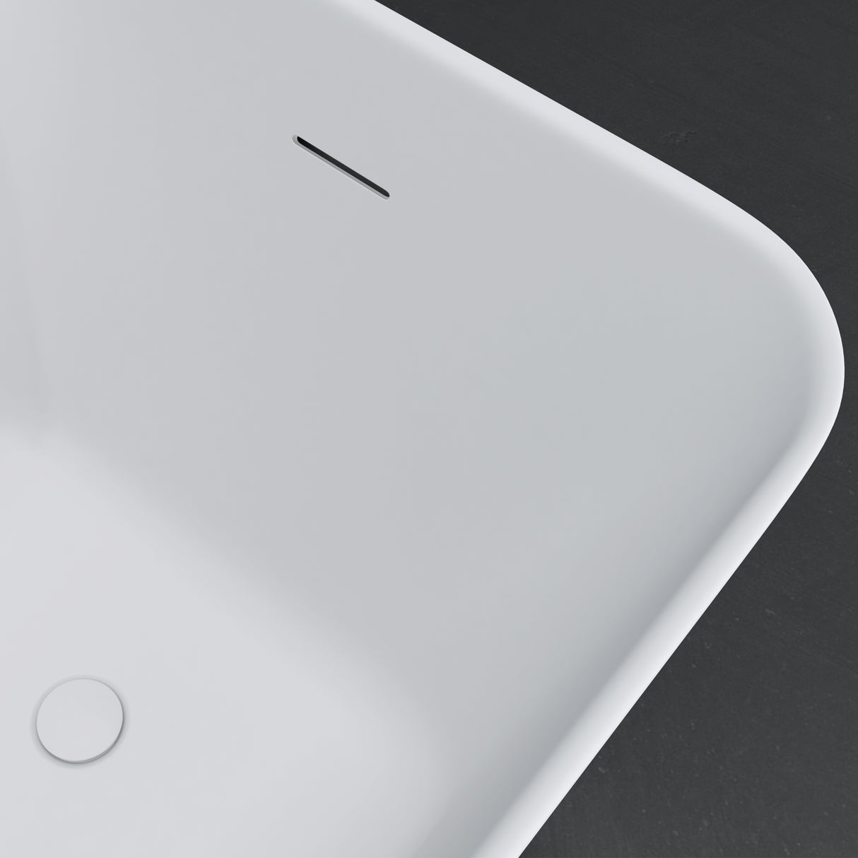 glasvilla Freistehende Badewanne Weiß matt Mineralguss Standbadewanne inkl. Nano-Versiegelung