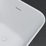 glasvilla Freistehende Badewanne Weiß matt Mineralguss Standbadewanne inkl. Nano-Versiegelung