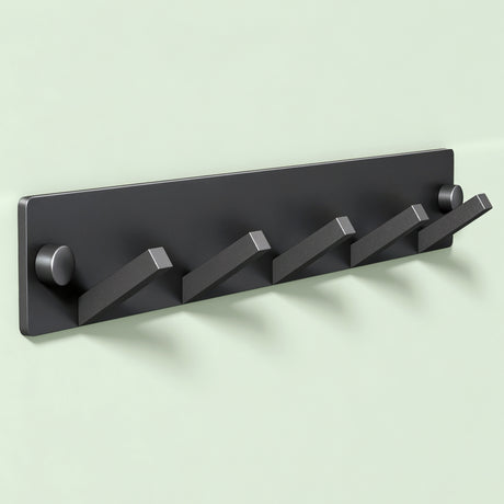 glasvilla Wandgarderobe Wandhaken aus Aluminium Garderobe mit klappbaren Haken Garderobenleiste Garderobenhaken Kleiderhaken Stalo-04+05