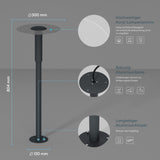glasvilla Außenleuchte ⌀300xH804mm IP65 Wegeleuchte Außen | Pollerleuchte für Garten, 3000K Stehlampe Gartenlampe | Außenlampe Standleuchte 6W StellaeLights