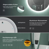 glasvilla Wandspiegel Badezimmer Spiegel LED runder Lichtspiepgel LED Bad-Spiegel mit Touchschalter, Antibeschlag durch Antifog-Schicht LED-Spiegel 05