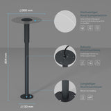 glasvilla Außenleuchte ⌀300xH804mm IP65 Wegeleuchte Außen | Pollerleuchte für Garten, 3000K Stehlampe Gartenlampe | Außenlampe Standleuchte 6W StellaeLights