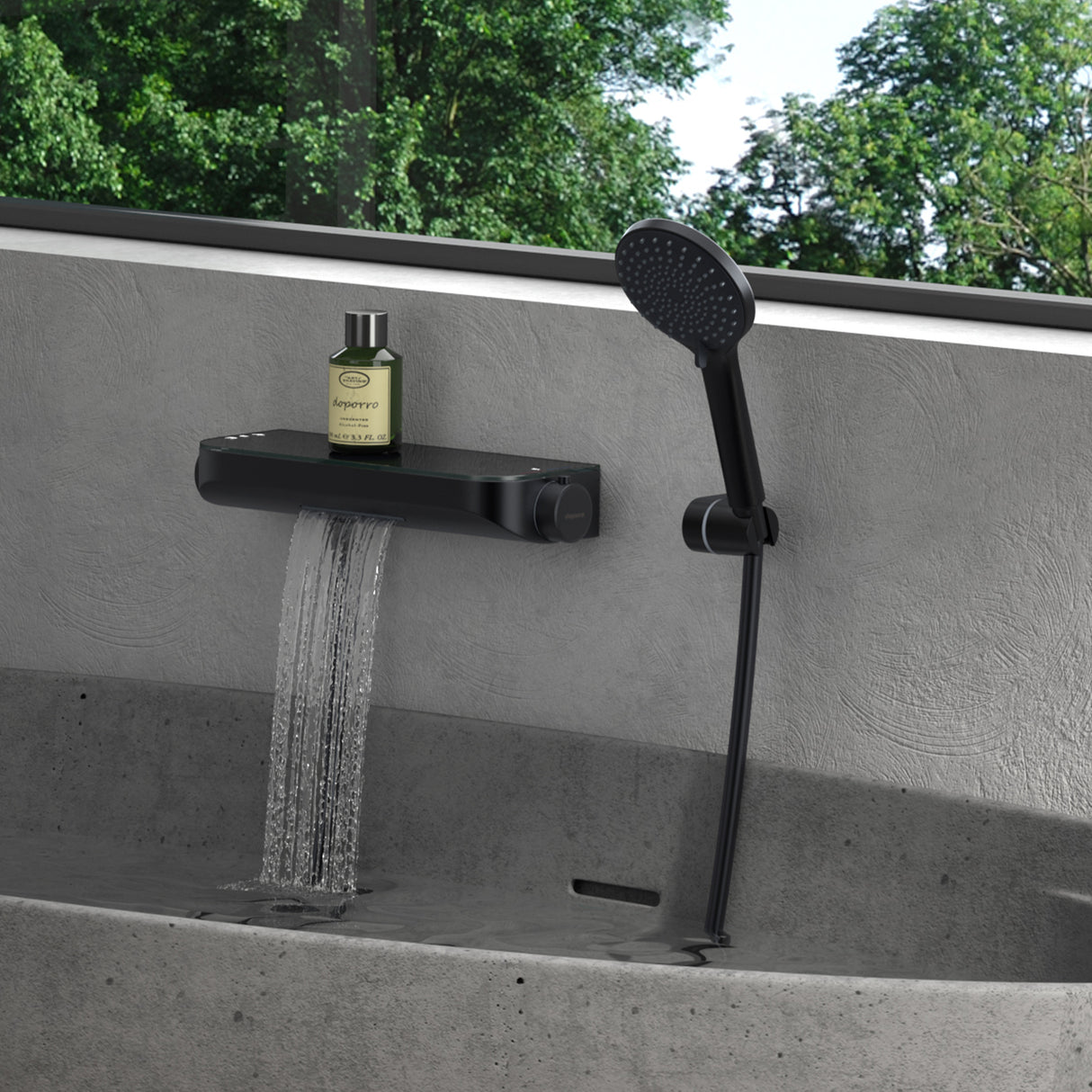 glasvilla Thermostat Badewannenarmatur mit Handbrause Wannenarmatur Wannenthermostat 4 Strahlarten Wandarmatur für Badewanne aus Messing inkl. Brauseschlauch Duschsystem8