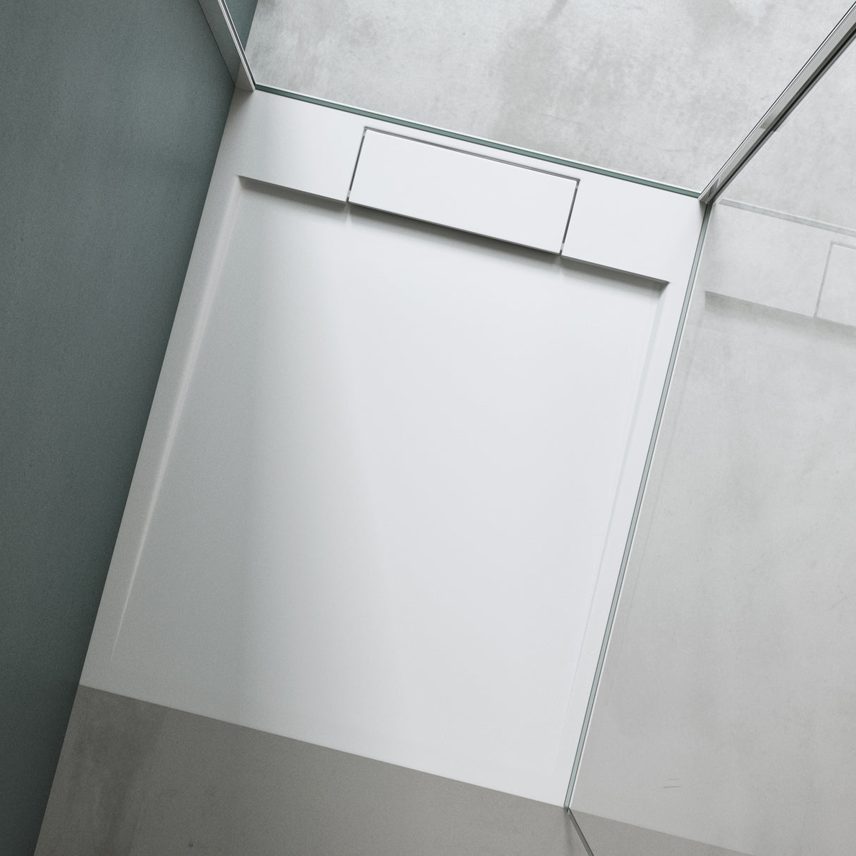 glasvilla Duschwanne Duschtasse aus Mineralguss Rechteckig 70-160cm Mineralgusswanne Geoma04