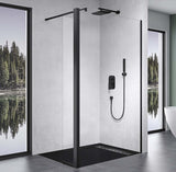 glasvilla Walk-In Duschwand für Dusche Duschabtrennung 8mm Klarglas ESG-Sicherheitsglas mit Nano Rechteckiger Stabilisator Bremen01K-Plus