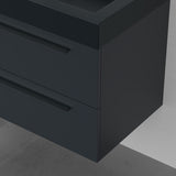 glasvilla Badmöbel-Set Waschbeckenunterschrank Waschtisch mit Unterschrank inkl. Mineralguss-Waschbecken in Anthrazit Quadratto