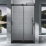 glasvilla Duschtür Nischentür dusche Duschabtrennung Duschkabine Klarglas 8mm ESG-Sicherheitsglas mit Nanobeschichtung Teramo19K Schwarz