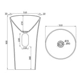 glasvilla Waschbecken Standwaschbecken aus Mineralguss Waschtischsäule Standsäule Colossum33