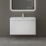 glasvilla Badmöbel-Set Waschbeckenunterschrank mit Softclose Schubladen inkl. Mineralguss Waschbecken Ancona