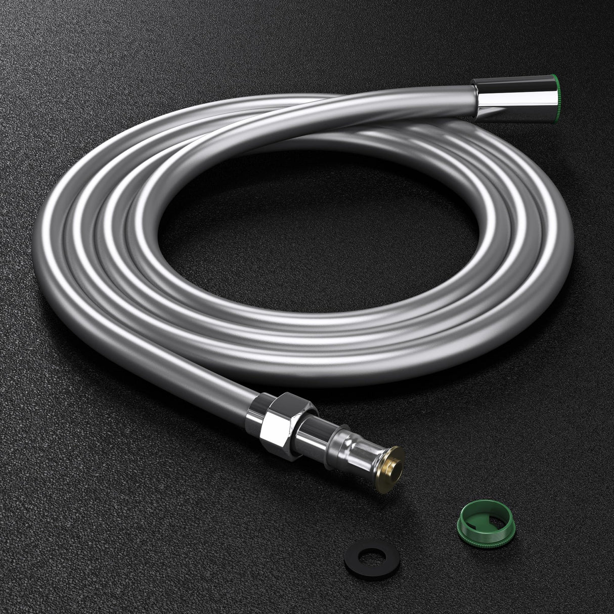 glasvilla Brauseschlauch Flexibel Glatter Duschschlauch Chrom Metall-Optik Knickschutz