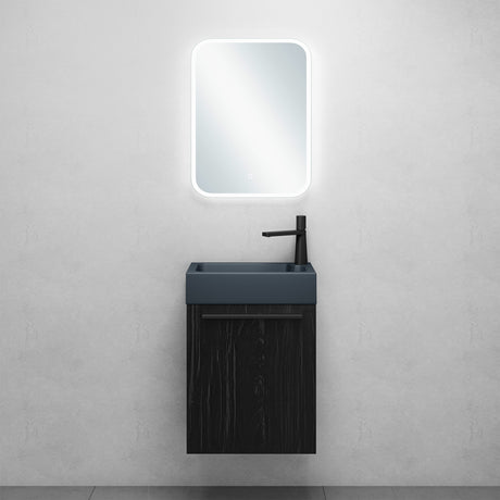 glasvilla Badmöbelset Badezimmermöbel Waschbeckenunterschrank inkl. Waschbecken Anthrazit matt und LED-Badspiegel BxTxH 46x26x63 cm Pisa