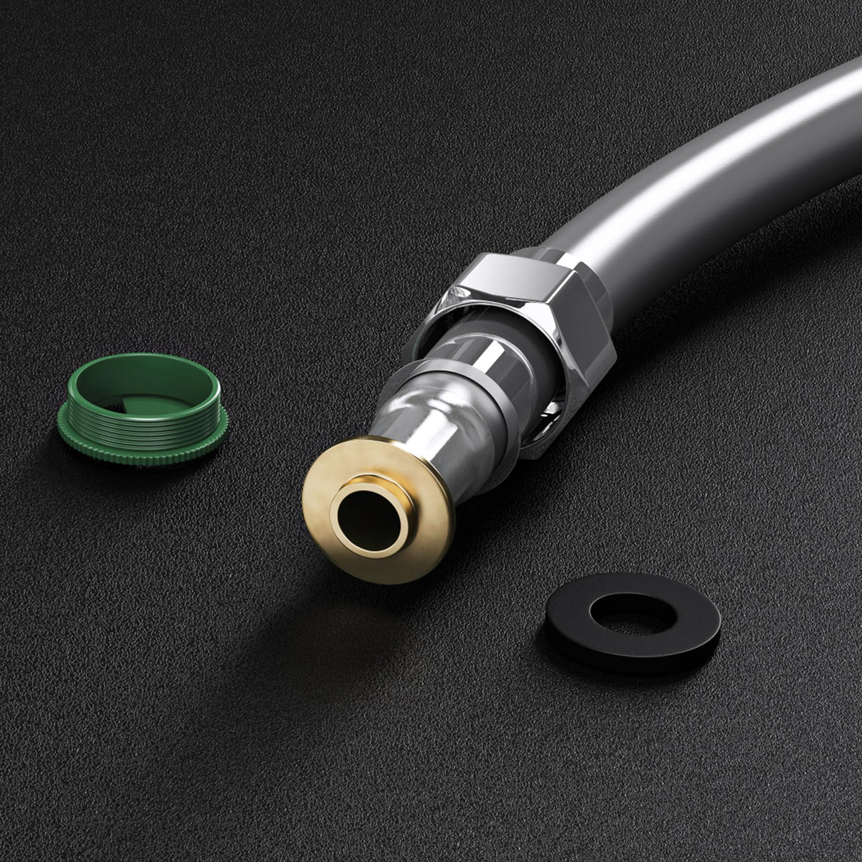 glasvilla Brauseschlauch Flexibel Glatter Duschschlauch Chrom Metall-Optik Knickschutz