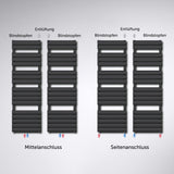 glasvilla Badheizkörper flach Seitenanschluss & Mittelanschluss Paneelheizkörper Horizontal Handtuchwärmer Badheizung FH