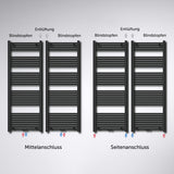 glasvilla Badheizkörper Elektrisch Handtuchwärmer für Strom, Seitenanschluss, Röhrenheizkörper Badheizung RHE mit Heizstab 02