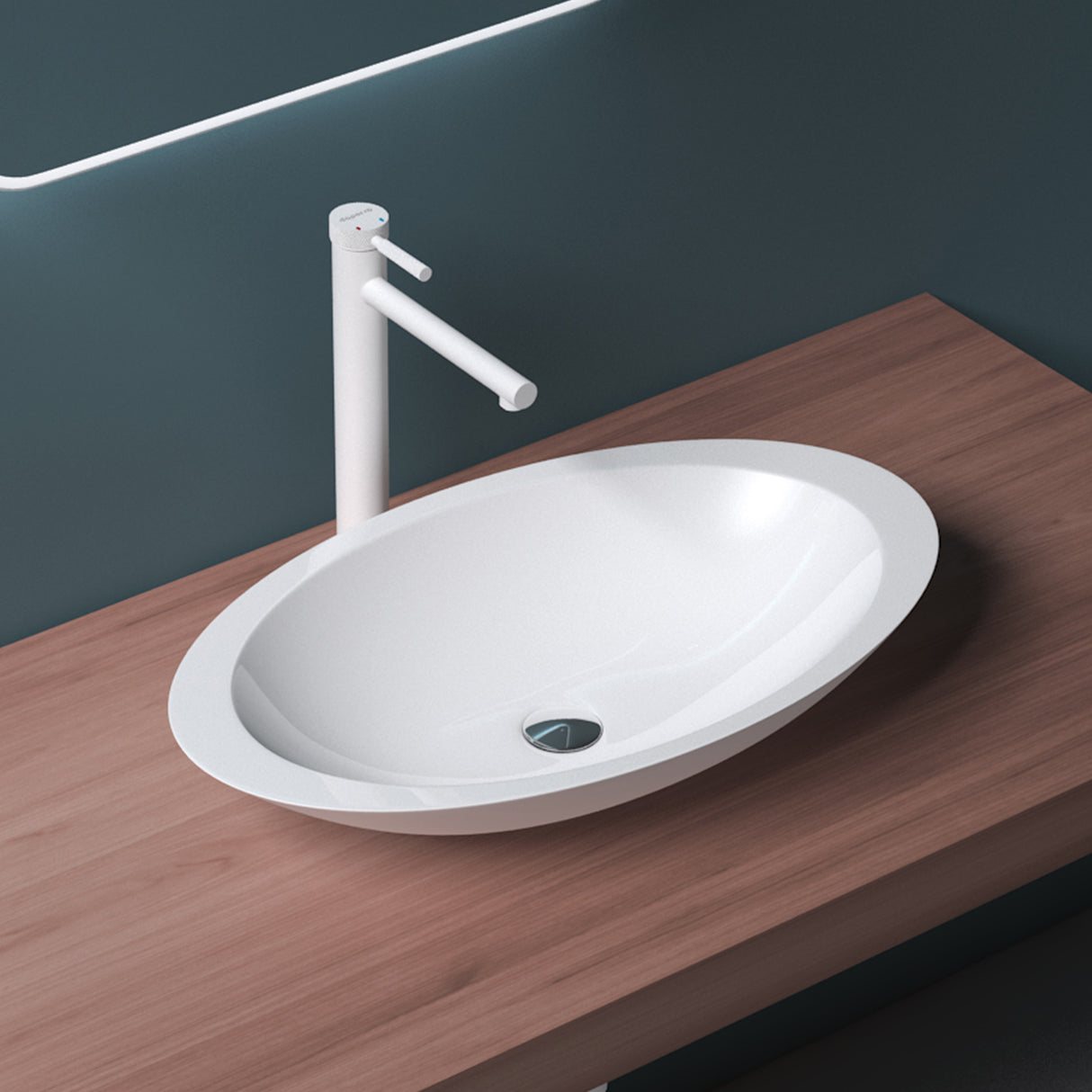 glasvilla Aufsatzwaschbecken Waschschale Waschtisch Waschbecken aus Mineralguss Col802