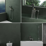 glasvilla Badewannenarmatur mit Handbrause Wasserfall Wannenarmatur Strahlarten Handbrause aus Messing inkl. Brausestange und Brauseschlauch