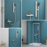 glasvilla Duschsystem mit Regendusche Duschkopf 3 Strahlarten höhenverstellbar Duschbrause mit Unterauslauf aus Aluminium Duschsystem10