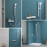 glasvilla Duschsystem mit Thermostat, Duscharmatur Komplettset mit Sicherheitsverriegelung, 3 Strahlarten höhenverstellbar Duschbrause mit Unterauslauf aus Messing  Duschsystem9